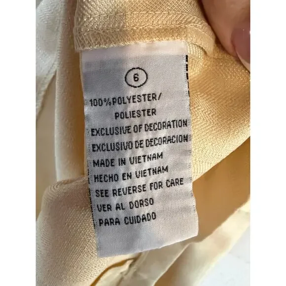 Shelby & Palmer Gold Shimmer Cocktail Dress Size 6 Floral Detail Wedding Guest - Picture 6 of 7